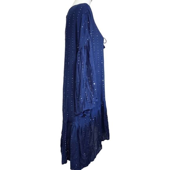 PilyQ Angelica Sequin Tunic Cover Up Island Blue‎ Size M/L - Picture 2 of 8